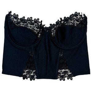 Vintage 90’s Black Strapless Corset Crop Top